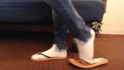 Watermelon Flip Flops White Ankle Socks