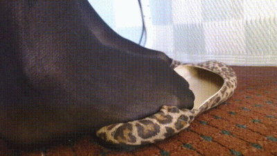 Very Closeup Backview In My Ballet Flats In Black Pantyhose