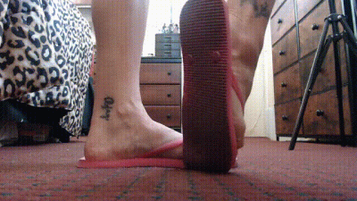 Pink Flip Flop Walking
