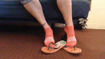 Watermelon Red Flipflops Red Ankle Socks