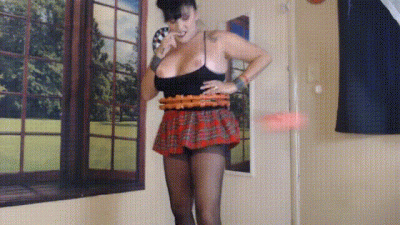 Hula Hoop In Black Pantyhose