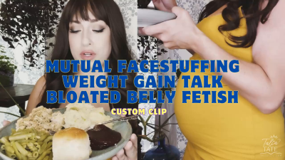Mutual Facestuffing Encouragement, Weight Gain Talk And Bloated Belly Fetish