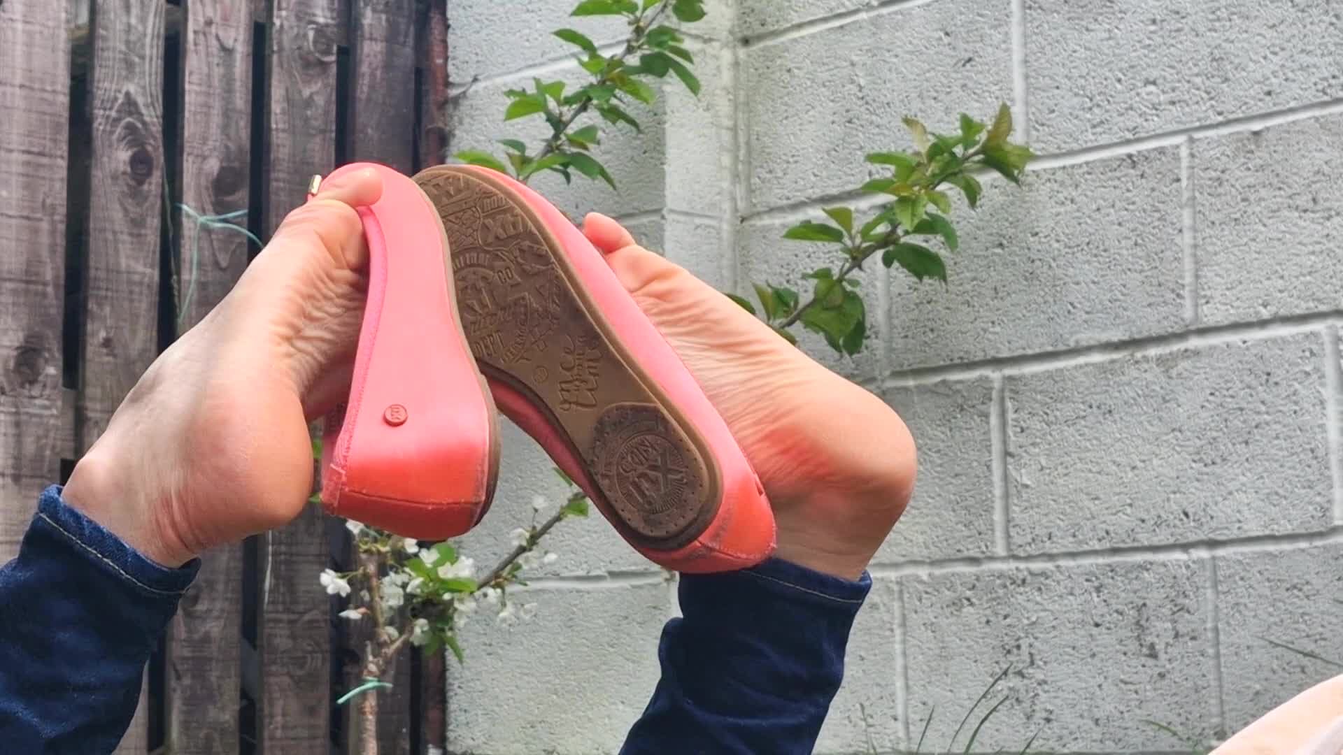 Coral Ballet Flats Dangle