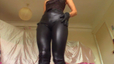 Worship Shiny Leather Facesit Ass