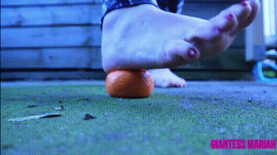 Barefeet + Orange Fruit Crushing (Crush Fetish)