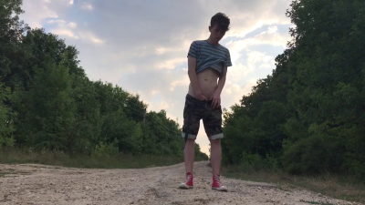 Boy Jerking Off On A Dusty Road