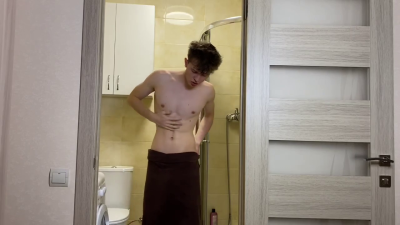 Wet Boy After Shower Get Hard & Happy Ending/Big Dick 23Cm/ Uncut/ Horny