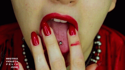 Red Lipstick, Tongue Piercing And Spit Worship