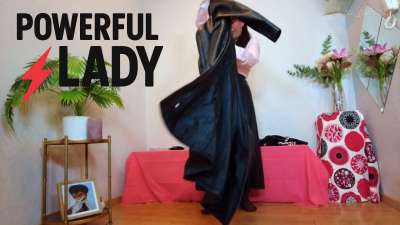 Powerful Lady Reina In Maxi Leather