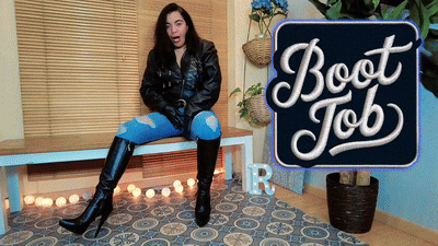 Boot Job Reinaleather In Jeans And Leather Boots POV