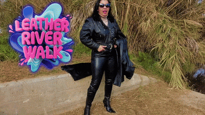 Leather River Walk- Reina Leather In Maxi Coat POV