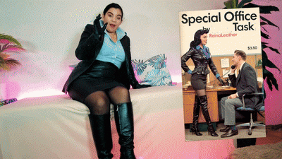 Special Office Task Collar Up And Leather Reina Leather POV