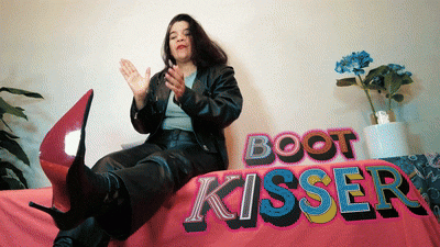 Boot Kisser- Vanilla Man Becomes Boot Addict- Reina Leather POV