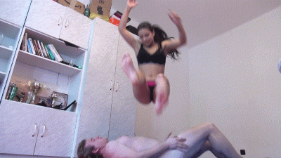 Classmate Slave After Gym Merciless Butt Drops On His Body