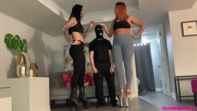 Goddess Gia And Damazonia Towering Over Hobbit