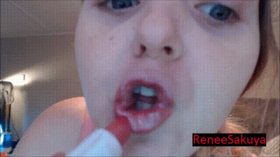 Applying Pink Lipstick Upclose