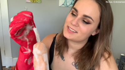 Soapy Gloved Handjob & Sounding