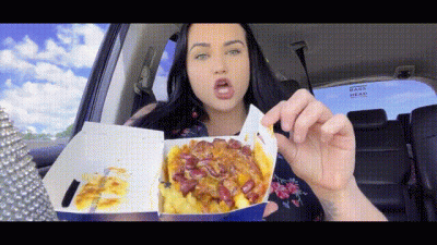 Fast Food Stuffing In Car BBW Belly Fetish Feedee