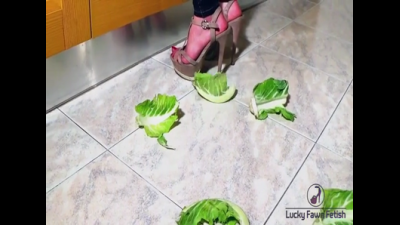 Crushing While Lucky Is Cooking In Pretty High Heels Sandals