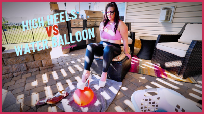 Breaking Huge Water Balloon With Heels