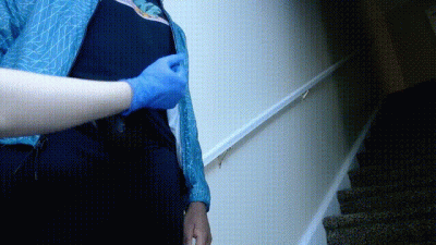 BBC Clothed Male Glove Handjob Cumshot