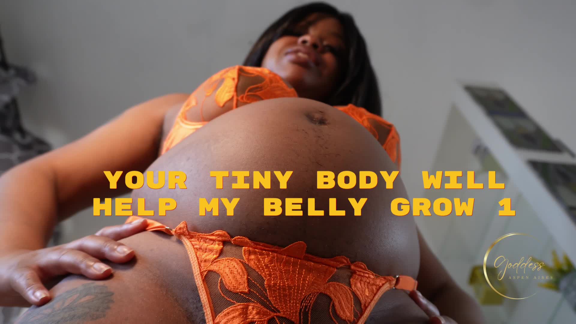 Ebony Giantess Femdom Goddess Aspen Aires: You Tiny Belly Will Grow My Belly