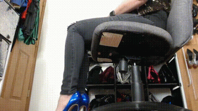 Shiny Blue Heels Dangle