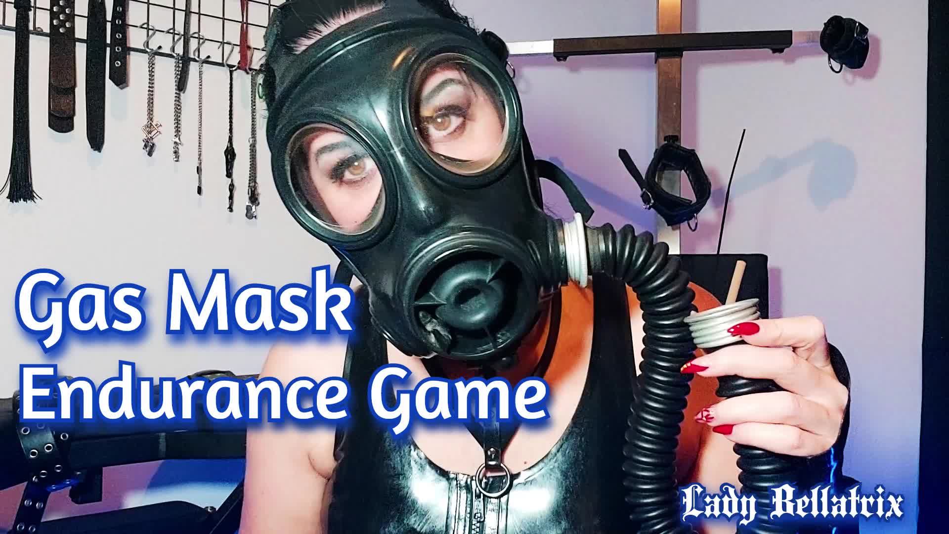 Gas Mask Endurance Game - Lady Bellatrix Takes Your Breath Away In British S-10 And Latex Femdom POV