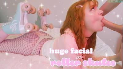 Roller Girl Gets A Huge Facial