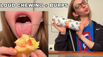 Lucy Sub Eating And Burping Loud Chewing Food Video
