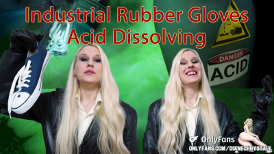 Industrial Gloves Dissolving Shoes In Acid Barrel