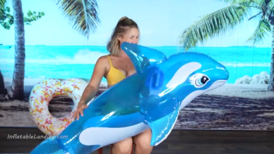 Madi B Inflates Vintage Blue Whale By Mouth
