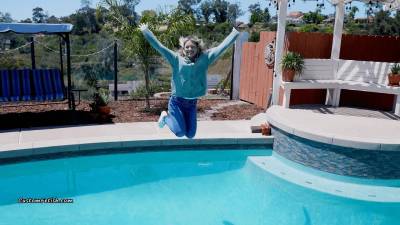Madi Wets Her Clothes In The Pool (No Sound)