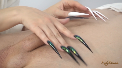 Black And White Xxl Nails Handjob Tease