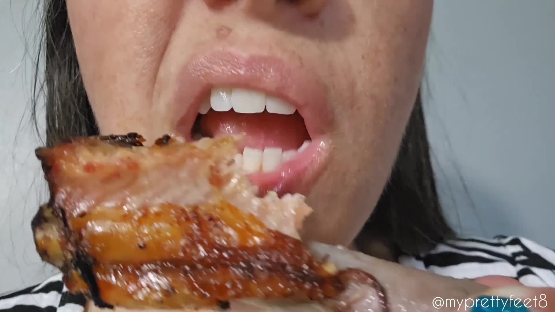Eating Ribs Then Flossing Teeth