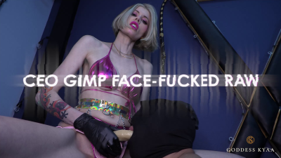 Ceo Gimp Face-Fucked Raw! Goddess Kyaa Strap-On Oral Pegging