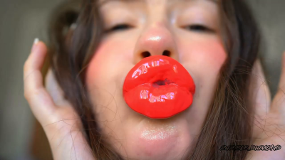 Red Sticky Messy Lipgloss Layers And Pouting Kisses