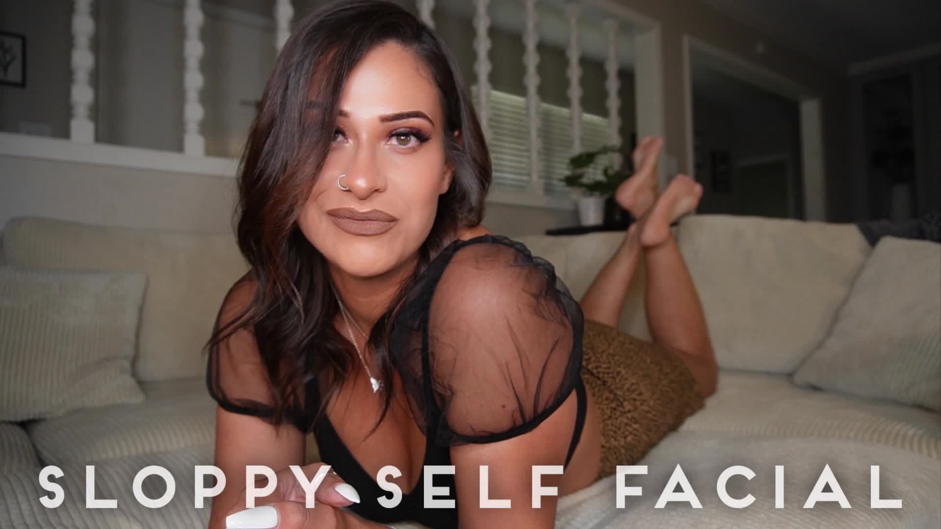 "Sloppy Self Facial" [CEI + Femdom]