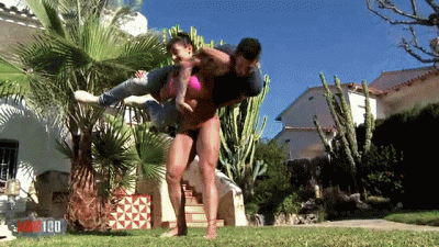 Muscular Woman Holding And Fucking Her Toyboy
