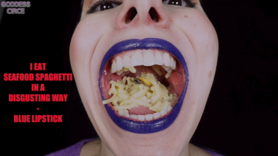 I Eat Seafood Spaghetti In A Disgusting Way Blue Lipstick