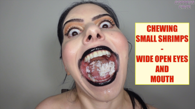 Chewing Small Shrimps Wide Open Eyes And Mouth (Video Request)