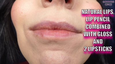 Natural Lips, Lip Pencil Combined With Gloss And 2 Lipsticks