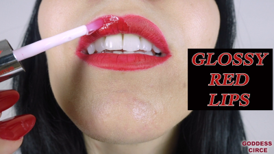 Glossy Red Lips
