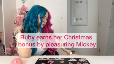 Ruby Earns Her Christmas Bonus By Pleasuring Mickey Mountains