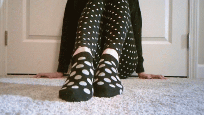 Polka Dots Socks, Feet And Ass