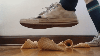 Compressing Waffle Cones In Worn Converse All Stars