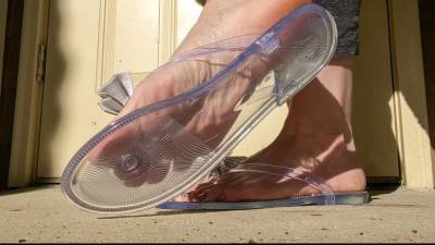 Holographic Toes In Clear Flip Flop Play