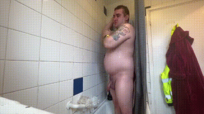Chubby Guy In Shower