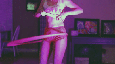 Hooters Girl Hula Hoops & Cums