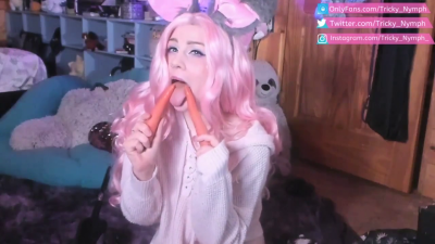 Bunny Carrot DP And Anal Fuck Machine